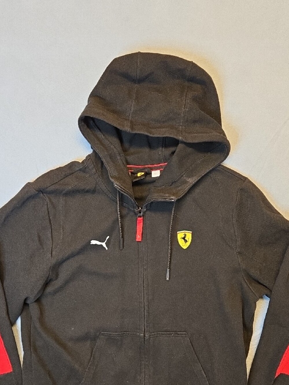 Puma Scuderia Ferrari Full Zip Hoodie Sweater Black And Red - Picture 3 of 12